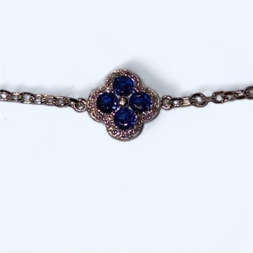 NWT Moissanite Silver and Blue Bracelet